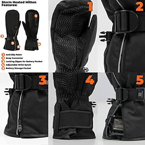 Fieldsheer Mobile Warming Unisex Storm Heated Mitten with Battery Pack