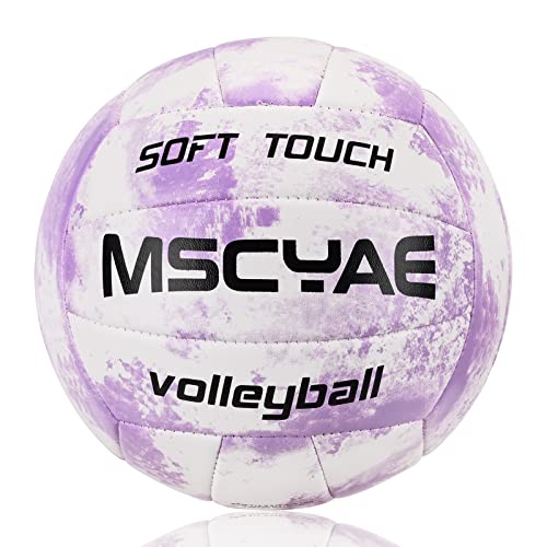 MSCYAE Volleyball Official Size 5,Soft Touch Volleyballs for Kids Youth Adults, Indoor Outdoor Volleyball for Beginners Ba...
