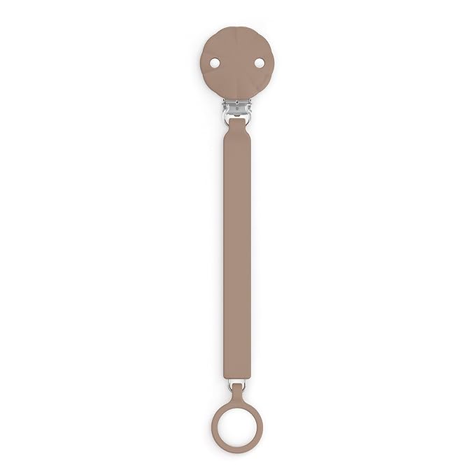 Suavinex Wonder Silicone Baby Pacifier Clip, Spain's #1 Baby Bottle and Pacifier Brand, Paci Clips for Babies, Essentials, Raw Umber