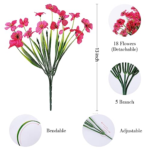 AGIRL 24 Bundles Artificial Flowers for Outdoor,No Fade Fake Plastic Flowers Faux Plants for Decoration Hanging Planters I...