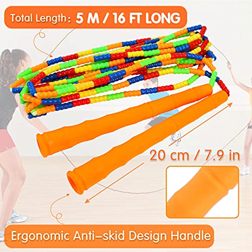 Supertrip Double Dutch Jump Rope Soft Beaded Jump Rope Long Jump Rope 16 FT, Jump Ropes For Women Adult Kids Adjustable Sk...