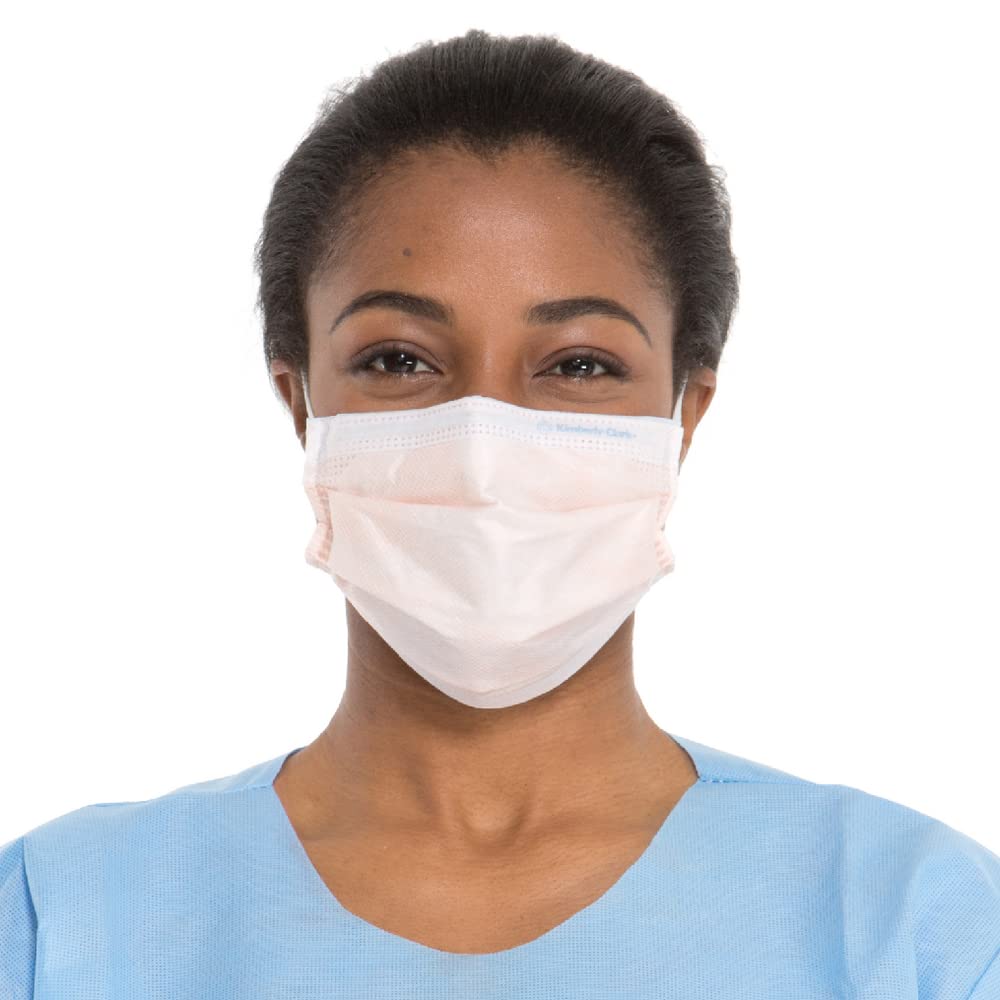 HALYARD FLUIDSHIELD 3 Disposable Procedure Mask, with SO SOFT Earloops, Fog-Free, Pleat-Style, Orange, Level 3, 28797 (Box of 40)