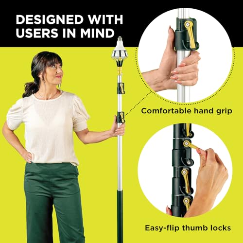 DOCA Telescoping Pole 5-12 Ft - Extension Pole for Cleaning, Feather Duster, Window Washing Kit, Paint Roller, Window Sque...