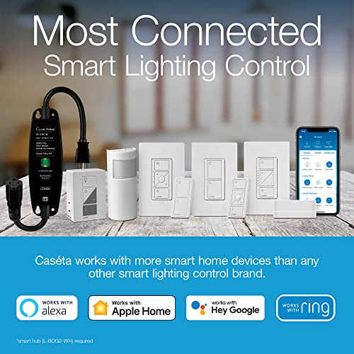 Lutron Caseta Smart Plug-In Lamp Dimmer Switch Kit with Pico Remote, Smart Dimmer for LED Lights, Table and Floor Lamps, 1...