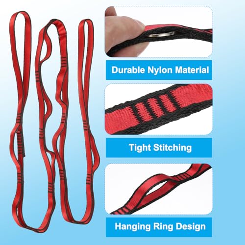 PATIKIL Daisy Chain Straps, Strong Climbing Strap Adjustable Nylon Chain Sling with Loops for Aerial Yoga Hammock Swing