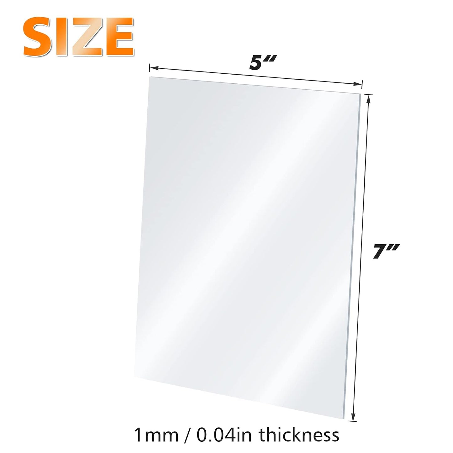 Egofine Plexiglass Sheets Acrylic Sheets 20 Pack of 5x7’’ 0.04 Thick Clear Plastic Cast Transparent Plexi Glass for Crafting Projects, Replacement Picture Frame Glass, DIY Display, Easy to Cut