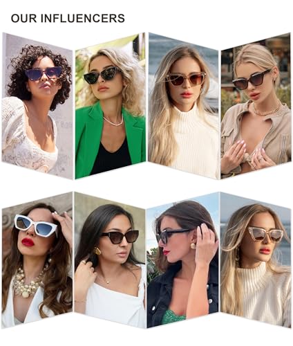 SOJOS Square Cat Eye Polarized Sunglasses for Women Retro Classic Vintage Trendy Cateye Shades Sunnies Gafas de sole SJ2235