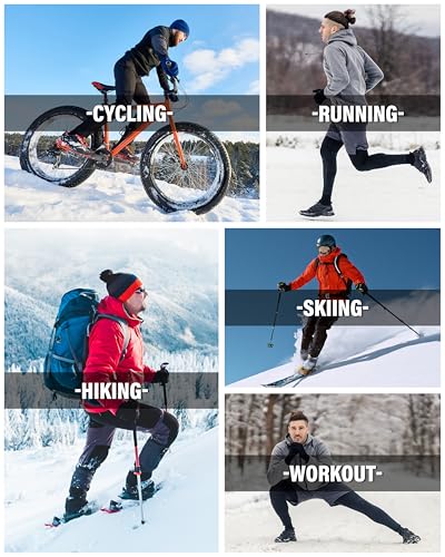 HeliosCloak 4 Pack Men's Thermal Compression Pants Fleece Lined Sports Tights Leggings Winter Athletic Baselayer Bottoms