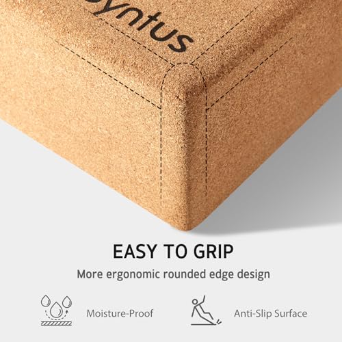 Syntus Yoga Block and Yoga Strap Set, 2 Soft Non-Slip Yoga Blocks 9×6×4 inches, 8FT Metal D-Ring Strap for Yoga, General F...