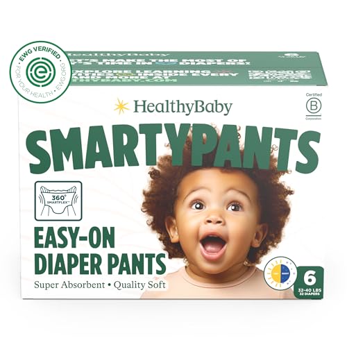 SmartyPants Pull Up Style Diapers | EWG Verified Safe & Plant-Based | Quilted 360 Waistband, Super Absorbent for Overnight...