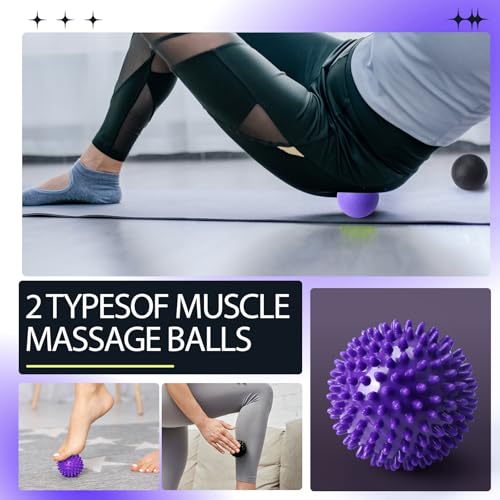 Soulchen 12 Pcs Foam Roller Set - 6 in 1 Deep Muscle Recovery Kit Includes Back Roller, Massage Ball, Muscle Stick, Fascii...