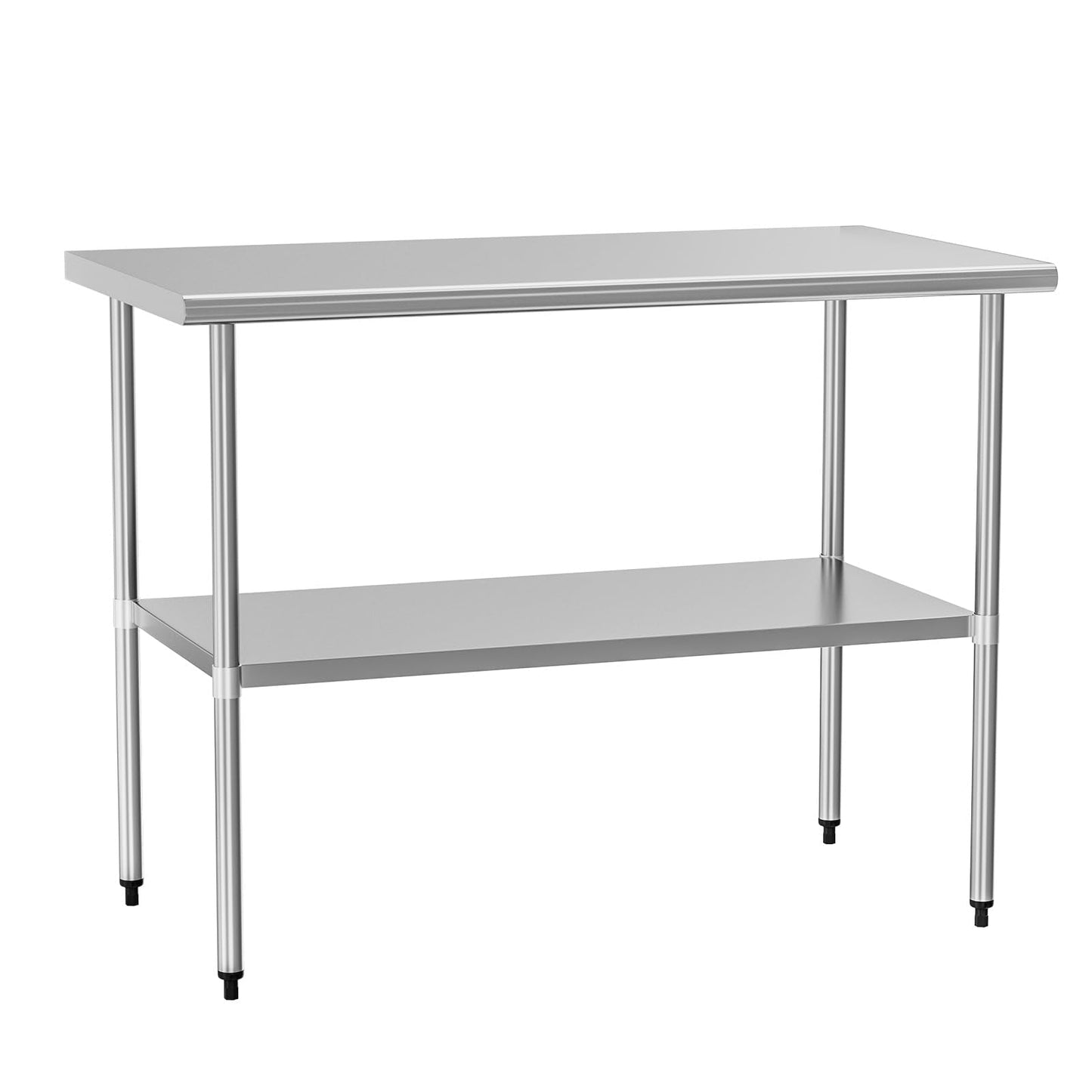 HOCCOT Stainless Steel Table for Food Prep & Work 30 x 48 inches Utility Table with Adjustable Undershelf, Commercial Workstation in Kitchen, Garage, Outdoor BBQ