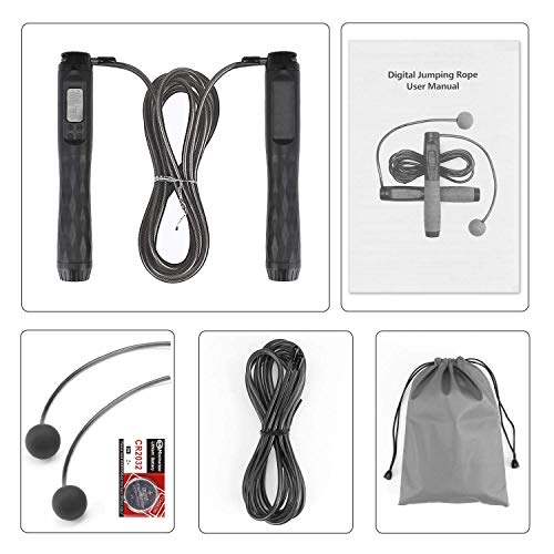 Zoë's Corner: Cordless Weighted Digital Counter Jump Rope for Crossfit Cardio WOD, Exercise, Boxing, Martial Arts, MMA Tra...