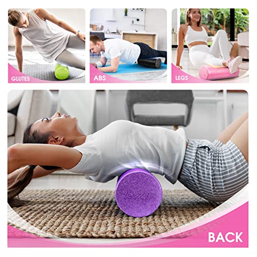 Yes4All High-Density EPP Round Back Roller Foam, Exercise Foam Roller for Yoga, Pilates & Stretching - 12, 18, 24, 36 inch