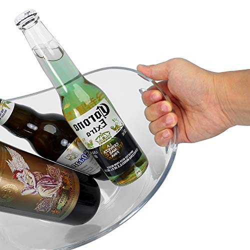 Yesland Ice Bucket, Clear Acrylic 3.5 Liter Storage Tub, Beer Bucket Beverage Chiller Bin for 2 Wine, Champagne Bottles, B...