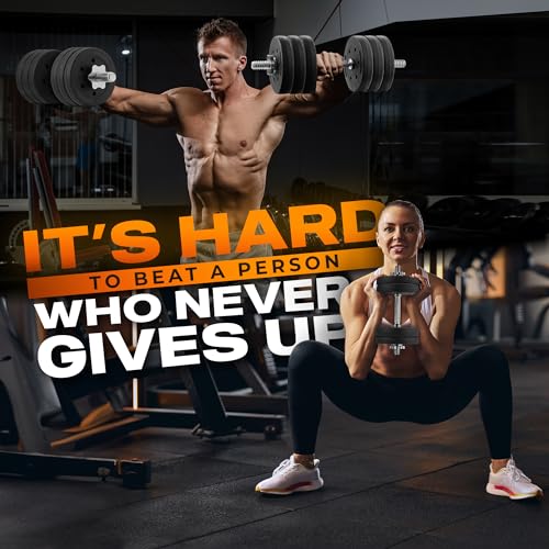 Yes4All Pair of Threaded Dumbbell Handles with Collars 14/16/18/24 inch, Chrome/Rubber Grip, Fit 1”/ 1.15" Plates, Weight ...