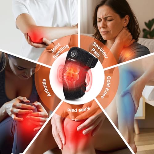 FEANGLI Red Light Therapy for Knee, Heated Knee Brace for Pain Relief, Cordless Infrared Light Therapy Knee Wrap, Infrared...