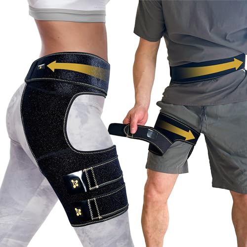 CopperJoint Hip Brace for Women & Men, Adjustable Hip and Thigh Compression Wrap, Left or Right Wear, Groin, Hamstring and...