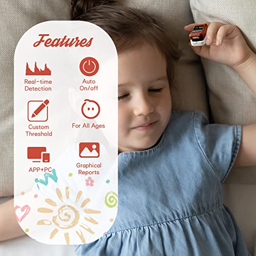 Wearpulse Kids Oxygen Monitor, Infant Fingertip Pulse Oximeter Tracks Adult and Child's SPO2 & Pulse Rate, Toddler Foot O2...