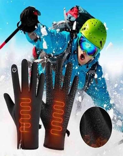Heated Gloves,Sport Gloves W/USB 3Level Heating,Touchscreen/Waterproof,Windproof Thermal Non-Slip Heated Winter Gloves for...