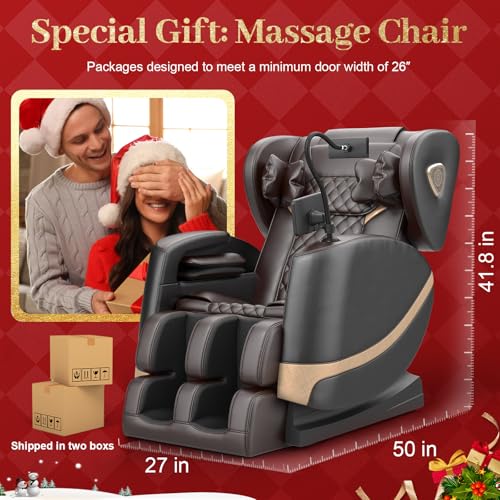 FURNIMAT 2025 Massage Chair Full Body, Zero Gravity Massage Chair with 10 Fix Rollers, Heating, Foot Massage, Auto Modes, ...