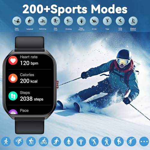 AI Smart Watch for Men Women with ChatGPT, 1000mAh Fitness Tracker 60-Day Standby Time, 1.96" HD SmartWatch with 200+ Spor...