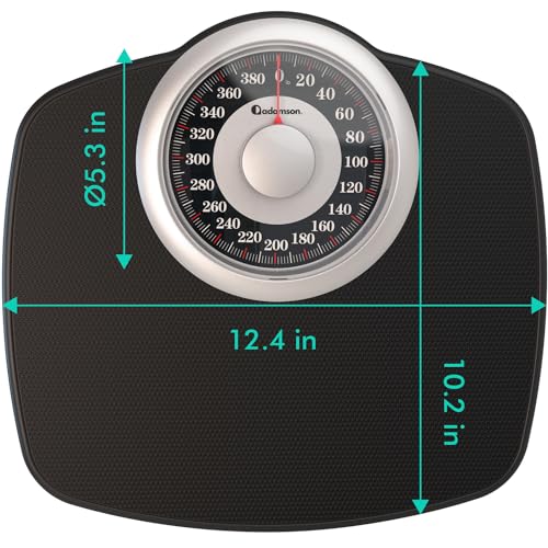 Adamson A25 Scales for Body Weight - Up to 400 LB - New Version - 5.3" Dial on 12.4" x 10.2" Platform - Anti-Skid Rubber S...