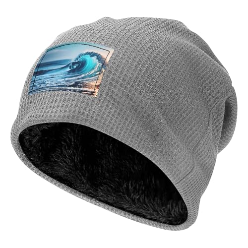 Ocean Sea Wave Print Lightweight Waffle Pullover Hat Men Women Winter Headwear Outdoor Camping Travel