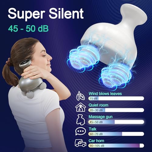 DEITY 4 Heads Handheld Massage Gun Deep Tissue, Electric Body Massager, Percussion Muscle Massager for Easing Shoulder and...