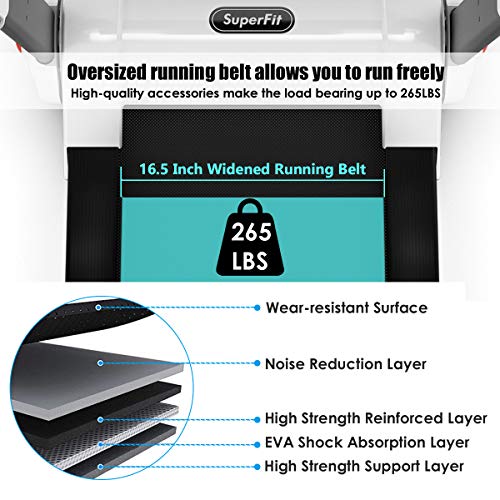 Goplus 3HP Treadmill with Desk Workstation, Superfit Foldable Treadmills for Home Office, Adjustable Height, Bluetooth Spe...