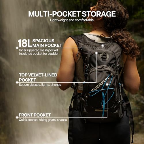 Everfun Hydration Backpack 18L with Water Bladder 2L/3L Hiking Water Backpack Women Men Hydration Pack Insulated Lightweig...