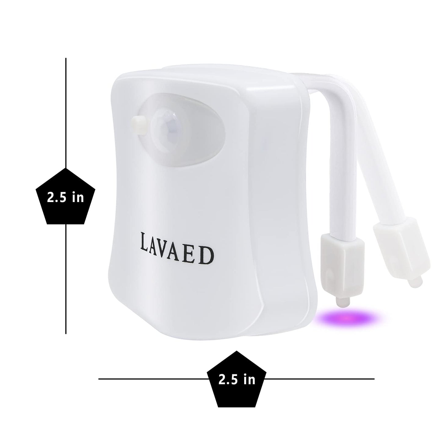 Lavaed Motion Sensor Toilet Night Light - 8-Color Changes, Plastic, 1 Pack, Model Tnl-Main