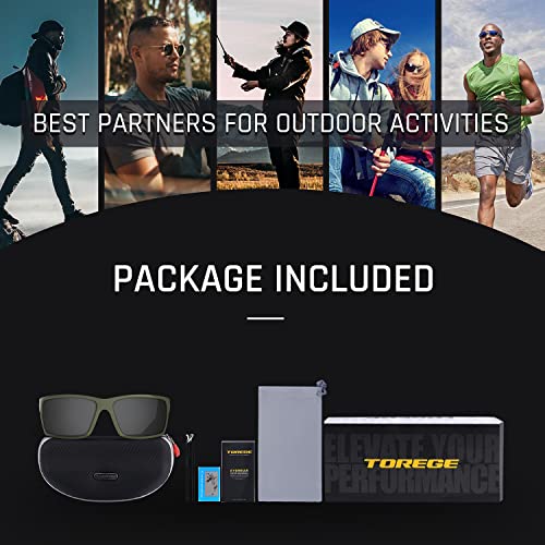 TOREGE Sports Polarized Sunglasses for Men Women Flexible Frame Cycling Running Driving Fishing Mountaineering TR24