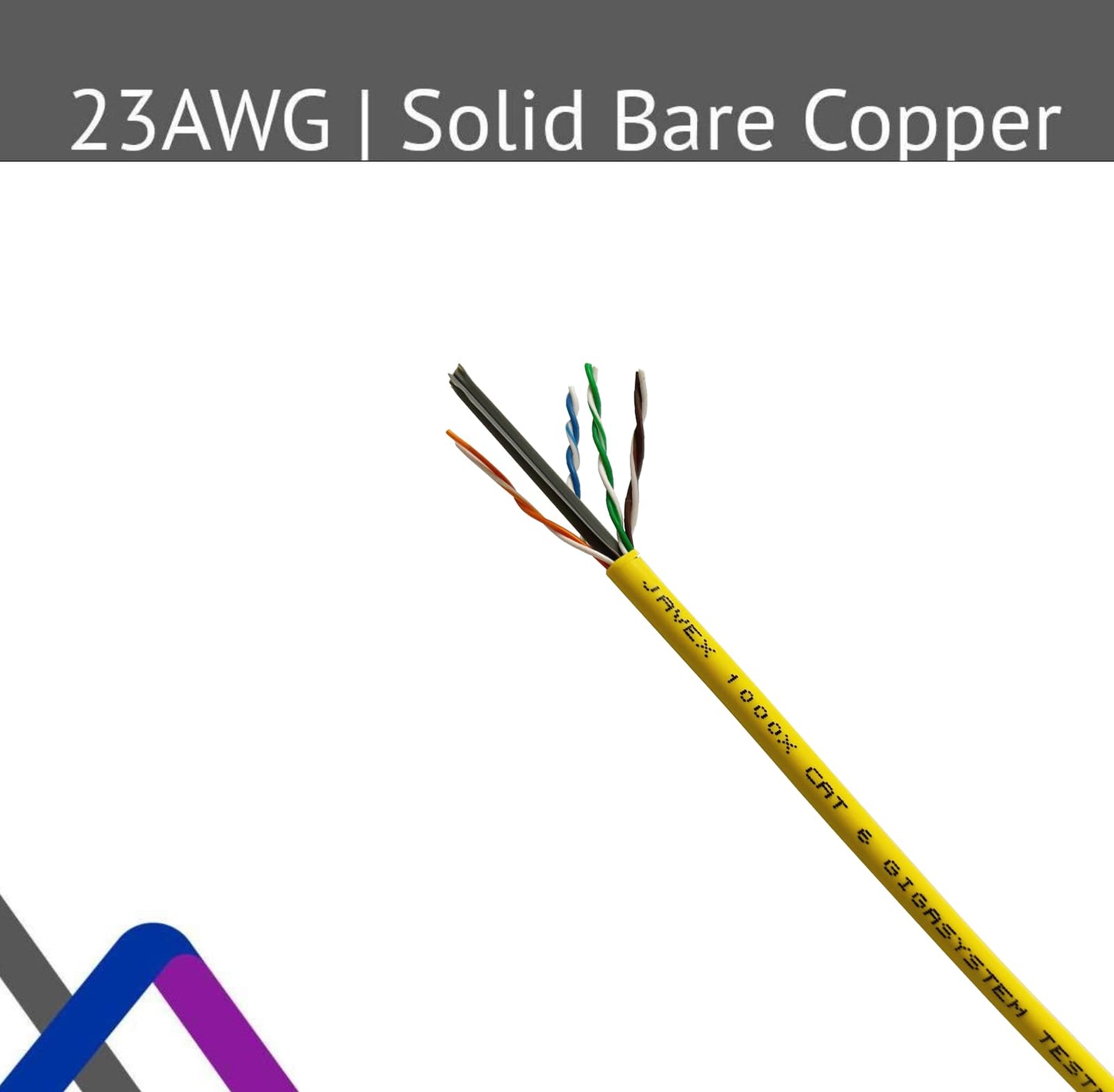 Javex 23Awg Cat6 Ethernet Cable Ul Certified [500Ft, Solid Pure Copper] 600Mhz, Poe++ Over 100W, Etl Listed, Taa Compliant, Utp