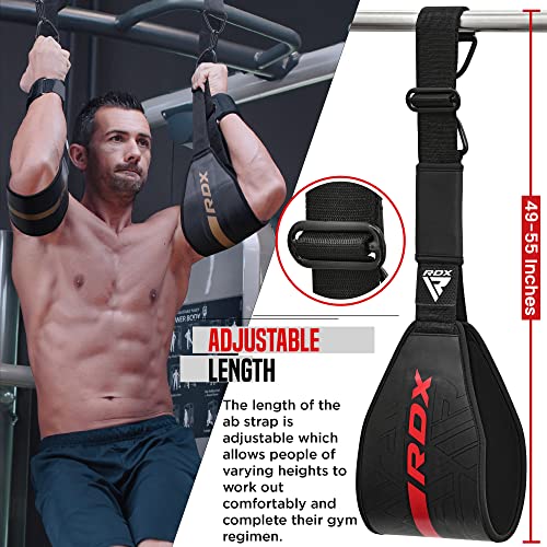 RDX AB Straps for Pull Up Bar Hanging (Pair), Maya Hide Leather, Abdominal Muscle Building Padded Arm Support Slings with ...