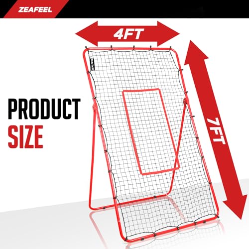 ZEALFEEL Volleyball Rebounder, 6-Angle Adjustable 4x7 FT Volleyball Rebound Net for Backyard with Steel Frame & High-Tensi...
