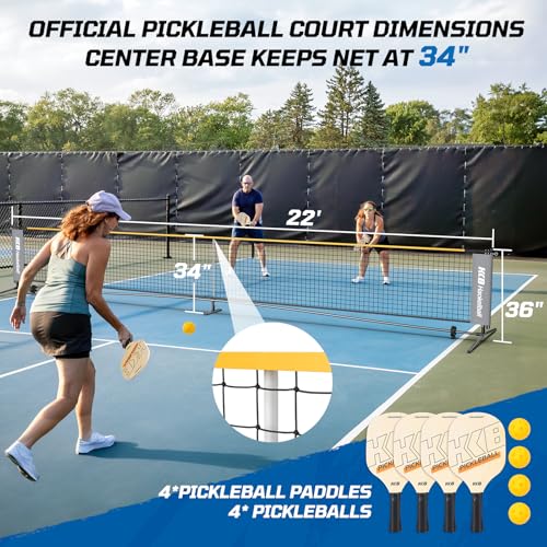 Haokelball Badminton Volleyball Pickleball Net Set, 22FT Portable All-in-One Nets System for Outdoor Beach Indoor with Adj...