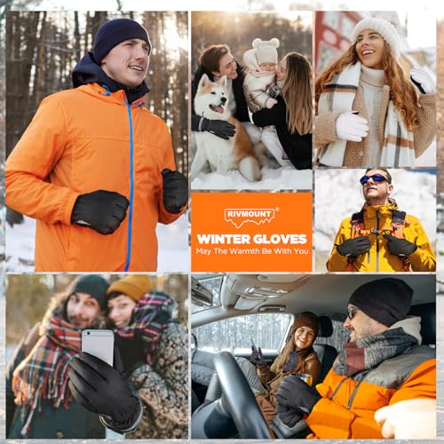 rivmount Winter Waterproof Ski Snow Warm Gloves for Women Men, Windproof Cold Weather Thermal with Touchscreen Fingers, fo...