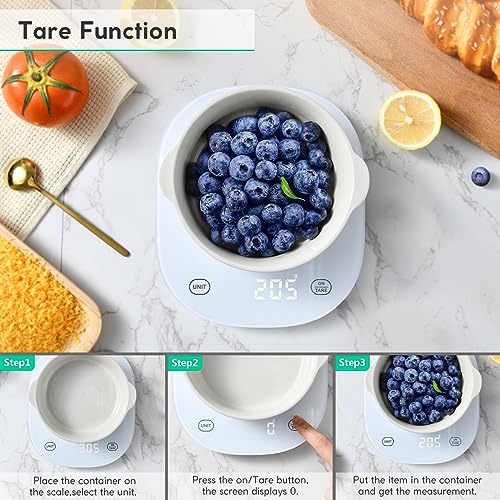 Arboleaf Smart Food Kitchen Scale, 22lb Digital Food Scale with Nutritional Calculator, USB Rechargeable, Smart Weighing w...
