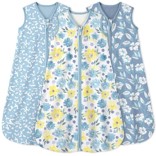 Yoofoss Baby Sleep Sack 6-12 Months 0.5 Tog Wearable Blanket for Baby, 3 Pack 100% Organic Cotton Infant Toddler Sleeping ...
