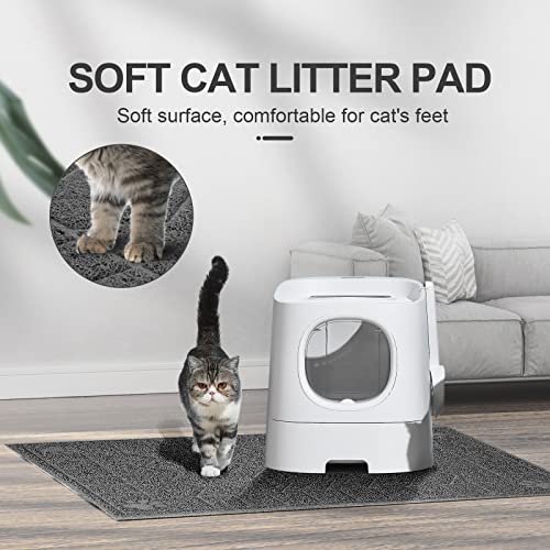 Motsamla Cat Litter Mat, Litter Trapping Mat Soft on Kitty Paws, 47" x 35" Kitten Litter Box Mat for Cleaner Floors, Water...
