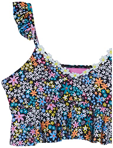 Hobie Girls Cap Sleeve Bralette Bikini Top & Sash Tab Hipster Bottom Swimsuit Set