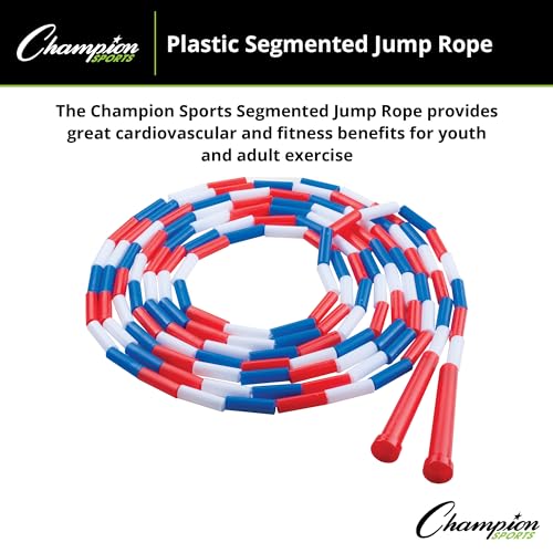 Champion Sports Plastic Segmented Jump Ropes – 7 to 16 ft Lengths – Fun, Durable Ropes for All Ages, Available in Multiple...