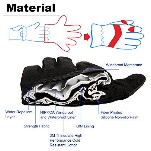 EnergeticSky Waterproof Winter Gloves,3M Thinsulate Ski & Snowboard Gloves for Men and Women,Touchscreen Gloves for Fishin...