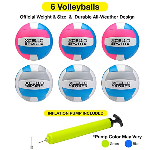 Xcello Sports Volleyball with Pump Pink/Blue, Grey/Blue