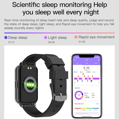 Smart Watch Fitness Tracker Make/Answer calls for Women Men with Heart Rate Blood Oxygen Sleep Monitor Sports Modes Step C...