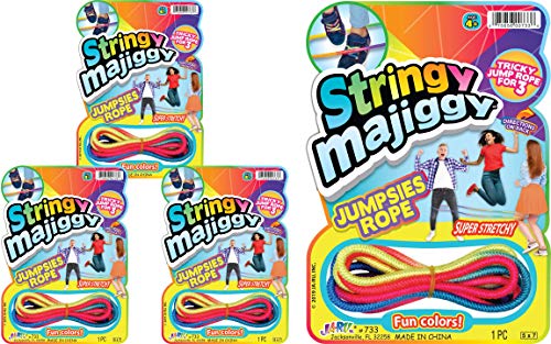2CHILL Chinese Jump Rope (Pack) Elastic Skipping Rope Game for Kids & Adults | Colorful Stretchy Jump Rope for Kids, Girls...