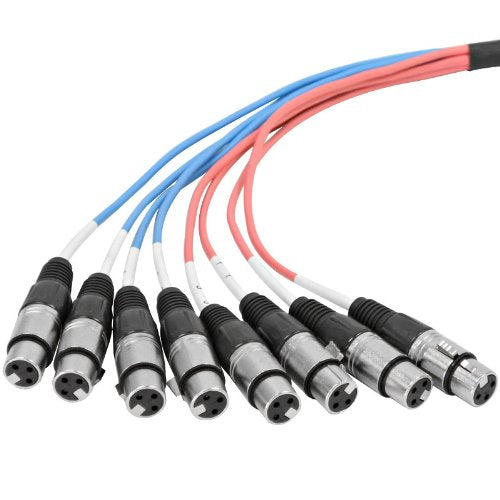 Seismic Audio - Saxt-8X15_Mf - 8 Channel 15 Foot 1/4 Inch Trs To Xlr Male And Xlr Female Snake Cable Bundle