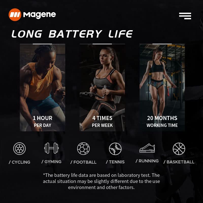 Magene H64 Heart Rate Monitor, Heart Rate Sensor Chest Strap, Protocol ANT+/Bluetooth, Compatible with iOS/Android APPs (N...
