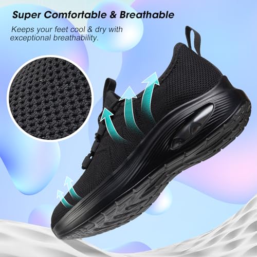 Rollstep Wide Toe Box Shoes Women Extra Wide Width Sneakers Air Cushion Road Running Shoes Ultra Light Tennis Gym Workout ...